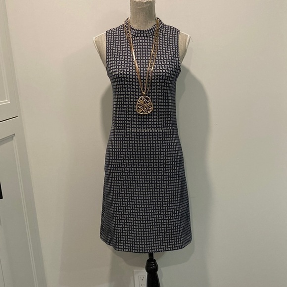 Theory Blue Seraon Palmetto Wool Sleeveless Dress Medium - Picture 6 of 13